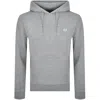 Fred Perry Tipped Hooded Sweatshirt In Grey