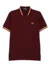 Fred Perry Mens Oxblood M12 Twin Tipped Polo Shirt In Burgundy
