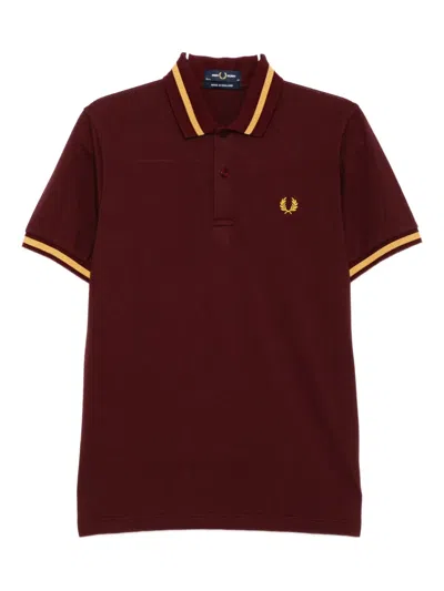 Fred Perry Poloshirt Mit Kontrastdetail In Burgundy