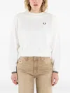 Fred Perry Tipped Sweatshirt In White
