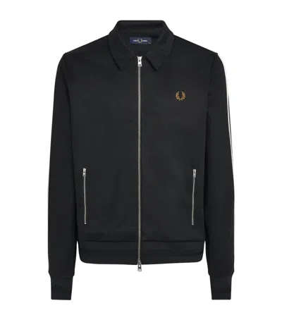 Fred Perry Tipped Tape Track Jacket In Black