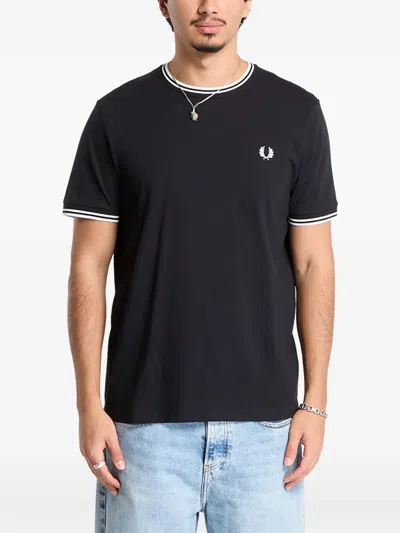 Fred Perry Short-sleeves Logo-embroidered T-shirt In Green