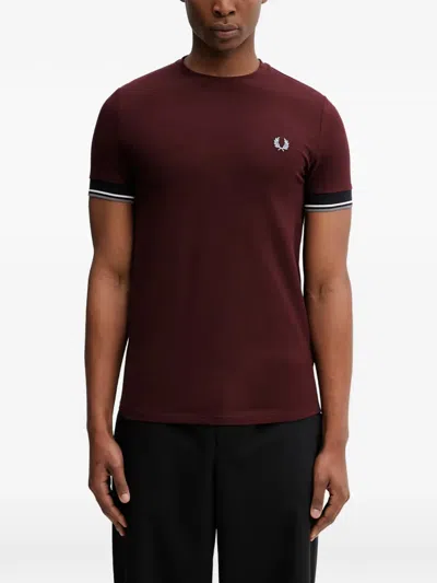 Fred Perry Tipping-detail T-shirt In Red