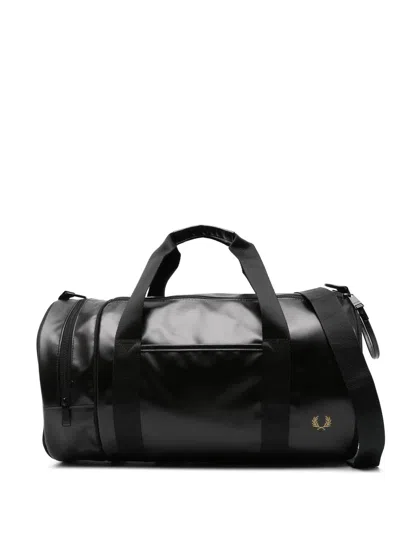 Fred Perry "" Tonal Classic Barrel Bag In Black