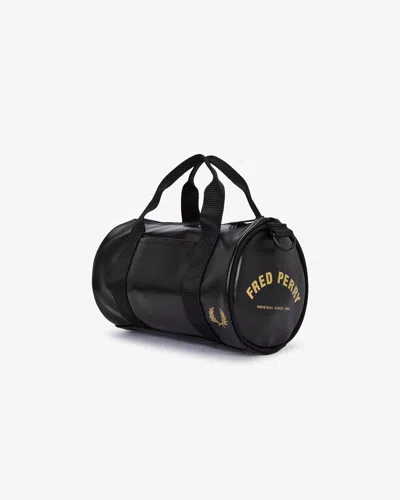 Fred Perry Tonal Classic Mini Barrel Bag In Black