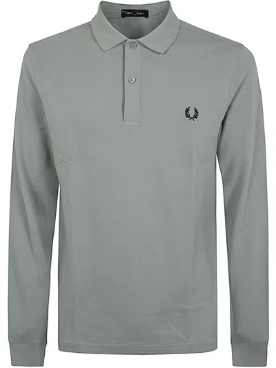Fred Perry Long Sleeve Plain Shirt In Blue