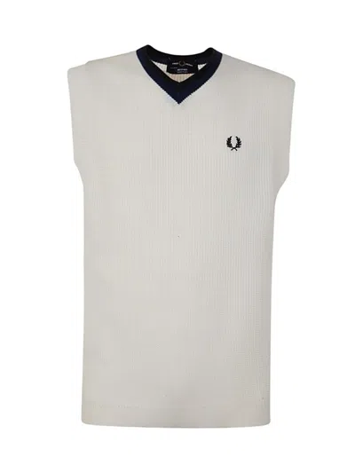 FRED PERRY FRED PERRY FP V-NECK KNITTED TANK TOP