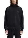 Fred Perry Ribbed Cuff Jacket Featuring Side Pockets In Black
