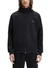 Fred Perry Ribbed Cuff Jacket Featuring Side Pockets In Black