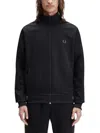 Fred Perry Ribbed Cuff Jacket Featuring Side Pockets In Black