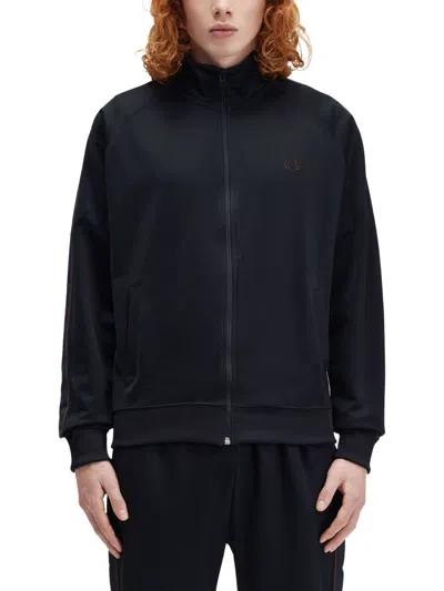 Fred Perry Track Jacket With Contrasting Webbing In Blue