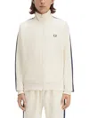 Fred Perry Track Jacket With Contrasting Webbing In Ivory