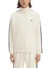 Fred Perry Track Jacket With Contrasting Webbing In Powder