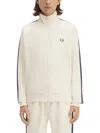 Fred Perry Track Jacket With Contrasting Webbing In Powder