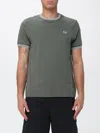 Fred Perry Cotton T-shirt With Logo In Gray