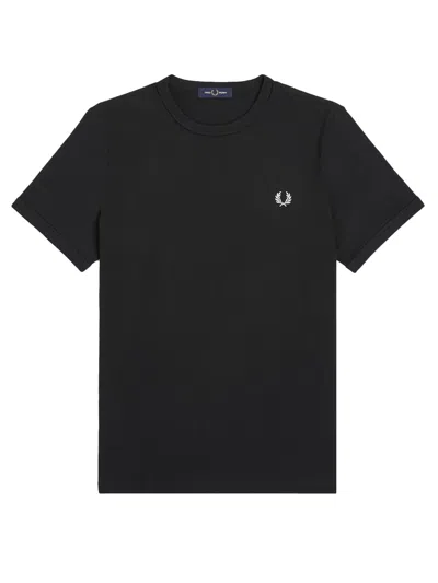 Fred Perry T-shirt "ringer" Con Logo In Black