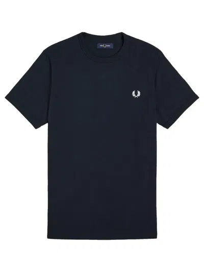 Fred Perry Embroidered-logo Cotton T-shirt In Black
