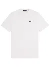 Fred Perry Ringer Wreath-embroidered T-shirt In White