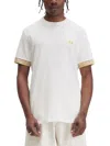 Fred Perry T-shirt With Striped Manihe Border In White