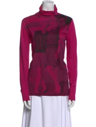 Pre-owned Fred Perry Turtleneck Long Sleeve Pullover In Purple