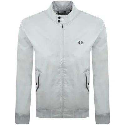 Fred Perry Twill Harrington Jacket Blue In Green