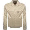 Fred Perry Twill Overshirt Beige In Pattern