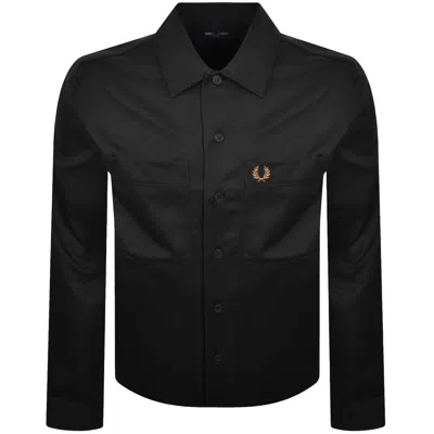 Fred Perry Twill Overshirt Black