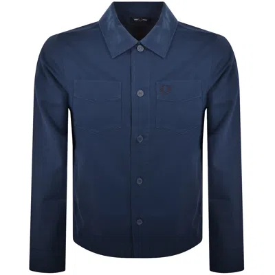Fred Perry Twill Overshirt Blue