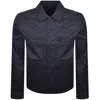 Fred Perry Twill Overshirt Blue In Blue