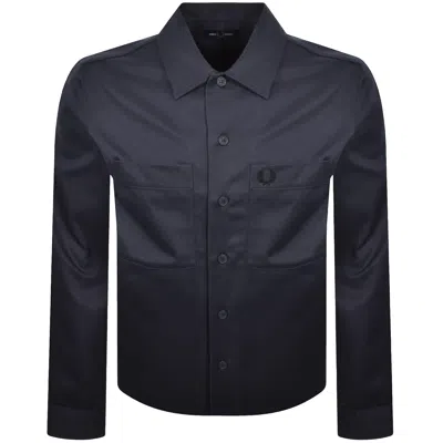Fred Perry Twill Overshirt Blue