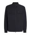 Fred Perry Textured Zip-through Overshirt In Navy