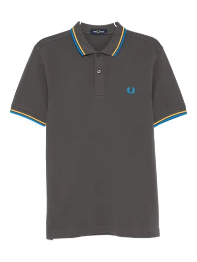 Fred Perry Twin Polo Shirt In Blue