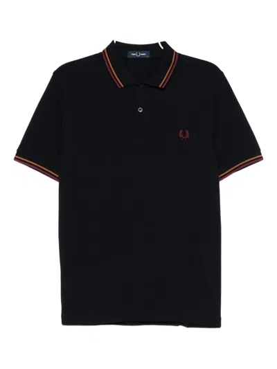 Fred Perry Twin Polo Shirt In Blue