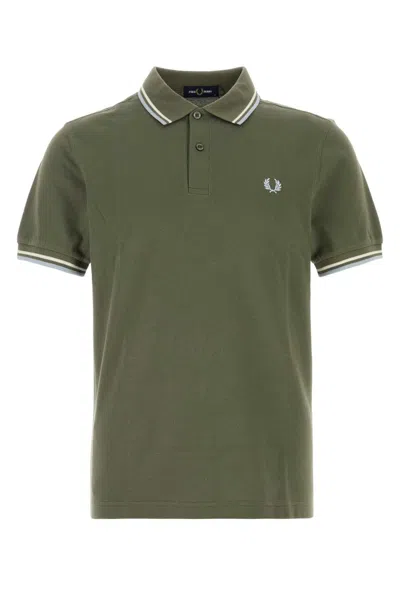 Fred Perry Twin Polo Shirt In Green