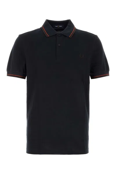 Fred Perry Cotton Twin Tipped Polo Shirt In Black