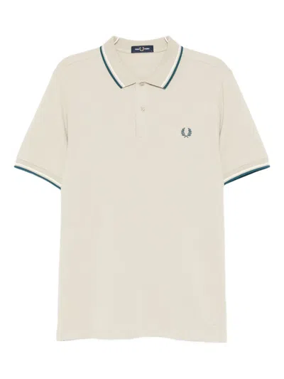 Fred Perry Twin Polo Shirt In Neutral