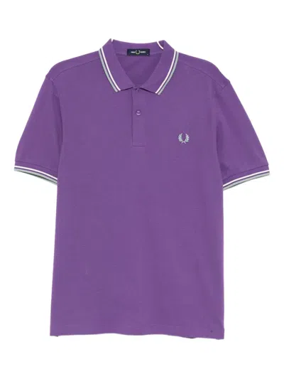 Fred Perry Twin Polo Shirt In Purple