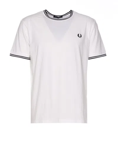 Fred Perry Twin T-shirt In White