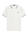 Fred Perry Mens Twin Tipped Signature Polo Shirt Nos In White