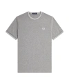 Fred Perry Embroidered-logo Cotton T-shirt In Gray