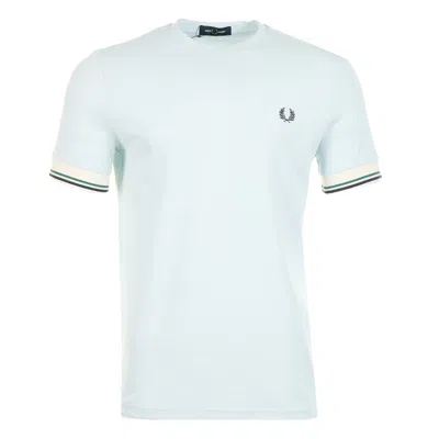 Fred Perry Twin Tipped Cuff Pique T Shirt Light Ice In Red