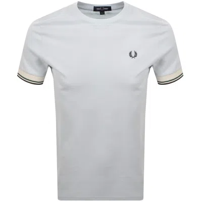 Fred Perry Twin Tipped Cuff T Shirt Blue In White