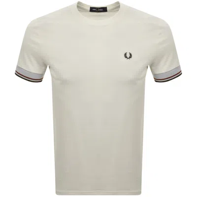 Fred Perry Twin Tipped Cuff T Shirt Cream In Neutral
