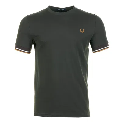 Fred Perry Twin Tipped Cuff T Shirt Night Green