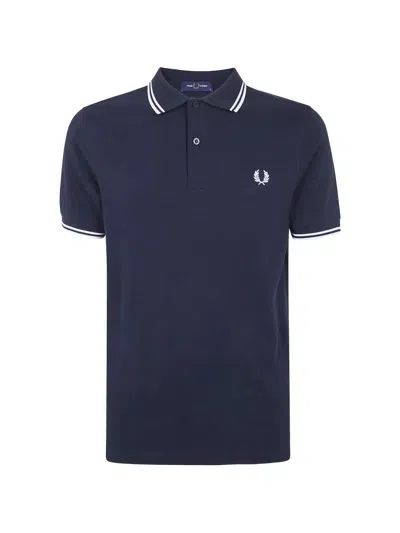 Fred Perry "" Twin Tipped  Polo Shirt In Blue