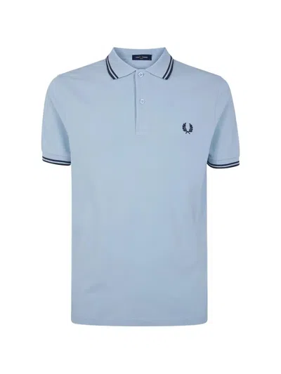 Fred Perry "" Twin Tipped  Polo Shirt In Blue