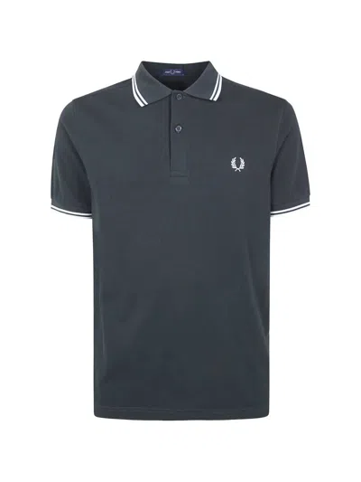 Fred Perry "" Twin Tipped  Polo Shirt In Blue