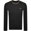 Fred Perry Twin Tipped Long Sleeved T Shirt Black In Black