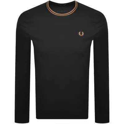 Fred Perry Twin Tipped Long Sleeved T Shirt Black