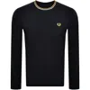 Fred Perry Twin Tipped Long Sleeved T Shirt Navy In Navy